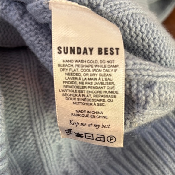 SUNDAY BEST Cropped Turtleneck in Light Powder Blue - Picture 5 of 6